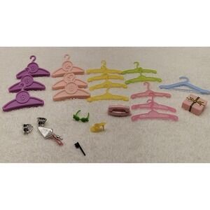 Lot 16 Vintage Barbie Soft Plastic Filigree Hangers and Accessories